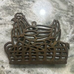 Chicken Trivet Metal EUC Vintage